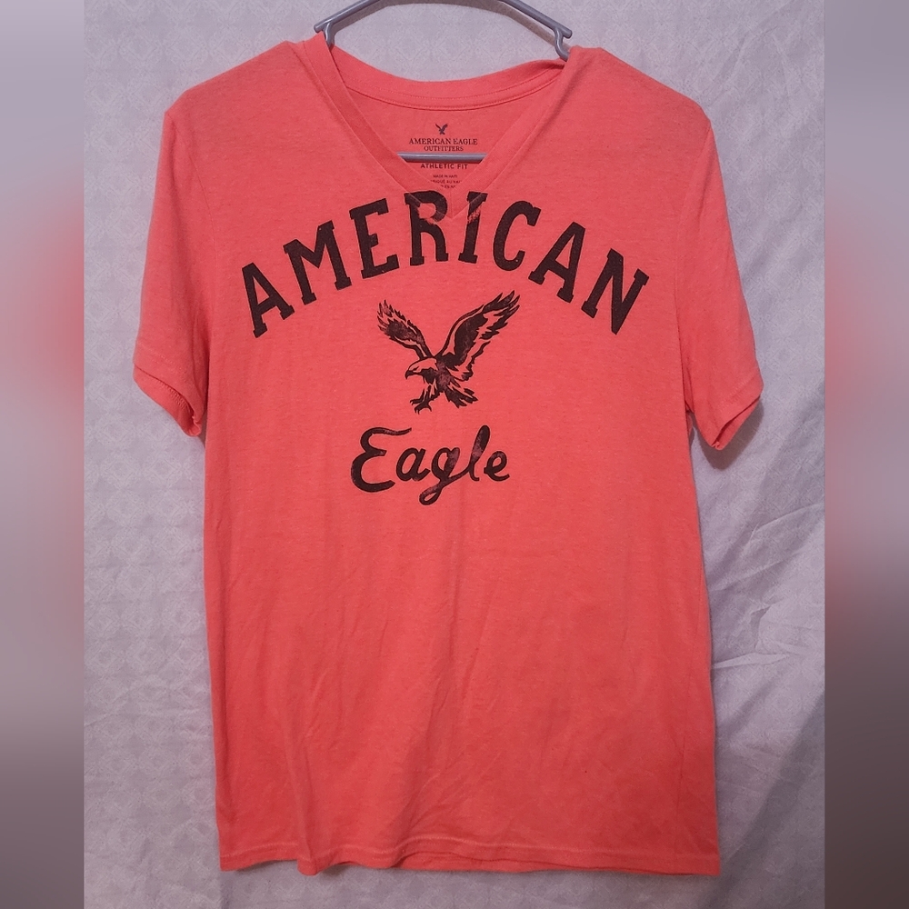 American Eagle Outfitters Men's Bright Coral Tee